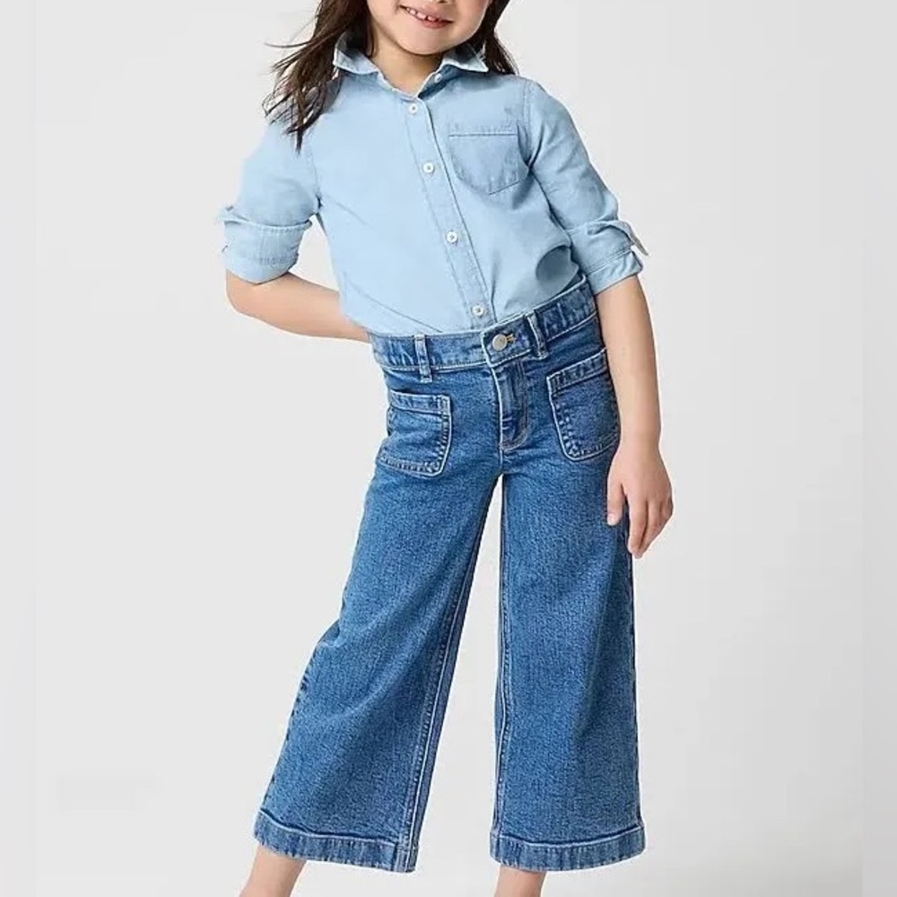 NWT Crewcuts Kids Denim Wide-Leg Jeans Toddler Size 4T